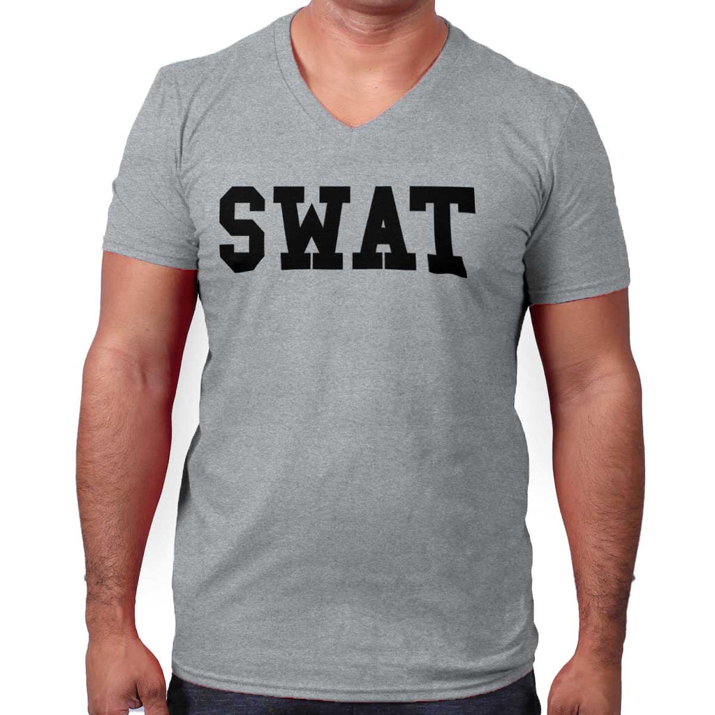 SportGrey|SWAT Logo V-Neck T-Shirt|Tactical Tees