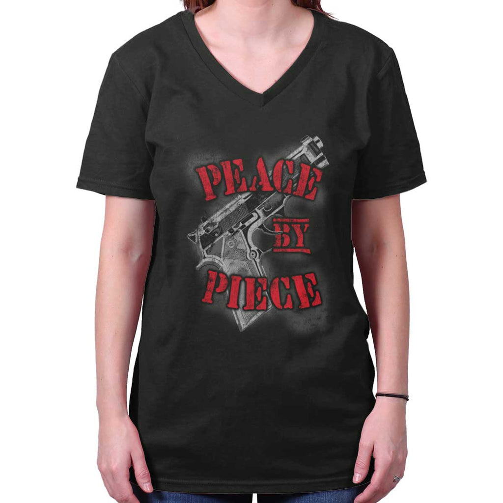 Black|Peace by Piece V-Neck T-Shirt|Tactical Tees
