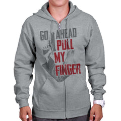 SportGrey|Go Ahead Pull My Finger Zip Hoodie|Tactical Tees