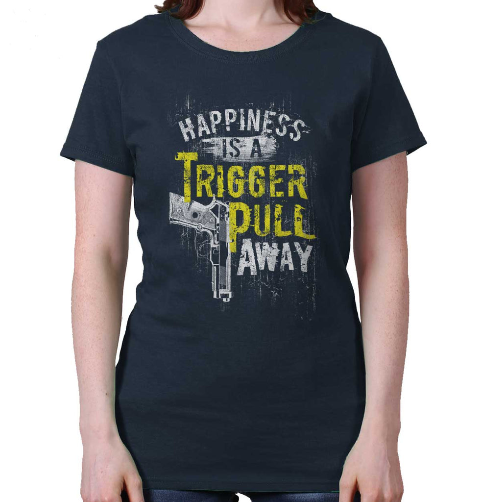 Navy|Happiness is A Trigger Pull Away Ladies T-Shirt|Tactical Tees