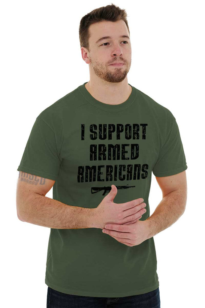 Male_MilitaryGreen2|Support Armed Americans T-Shirt|Tactical Tees