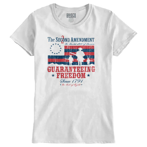 White|Guaranteeing Freedom Ladies T-Shirt|Tactical Tees