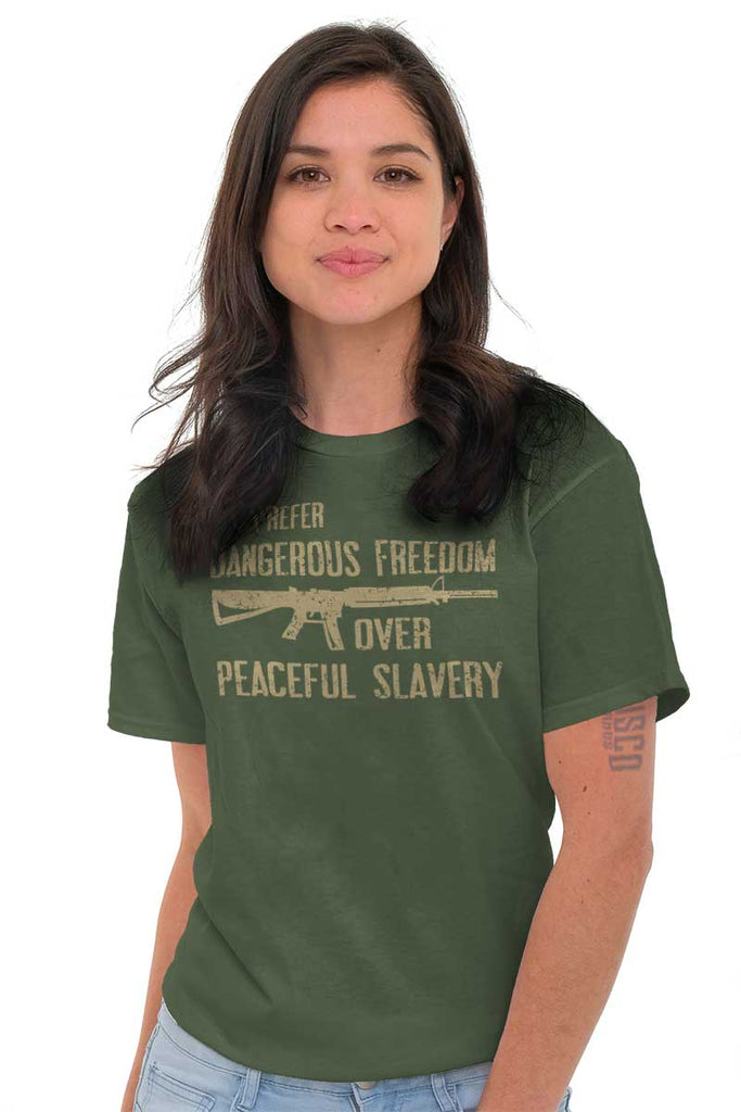 Female_MilitaryGreen2|Peaceful Slavery T-Shirt|Tactical Tees