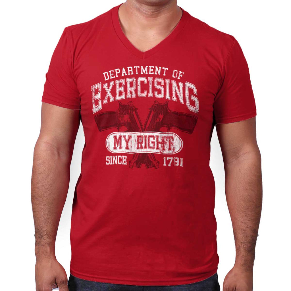 CherryRed|DepartMalet of Exercising My Right V-Neck T-Shirt|Tactical Tees