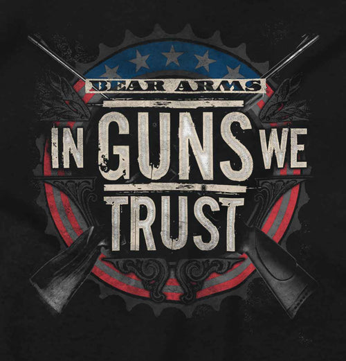 Black2|In Guns We Trust Junior Fit V-Neck T-Shirt|Tactical Tees