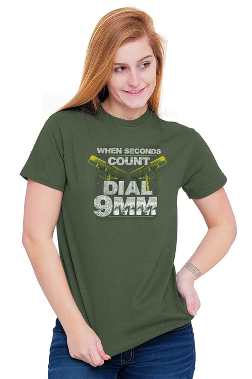 Female_MilitaryGreen1|Dial 9mm T-Shirt|Tactical Tees