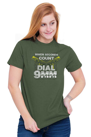MilitaryGreen|Dial 9mm T-Shirt|Tactical Tees