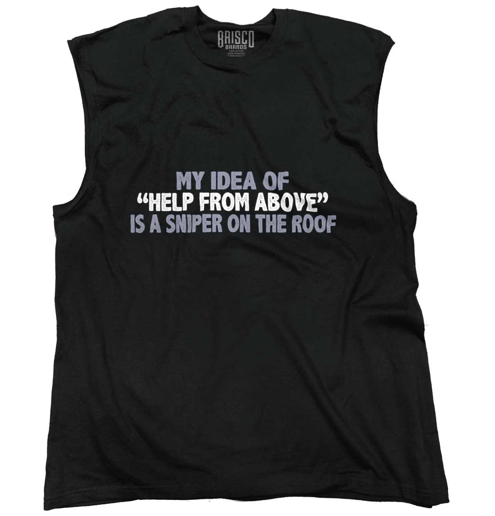 Black1|Help From Above Sleeveless T-Shirt|Tactical Tees
