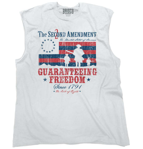 White|Guaranteeing Freedom Sleeveless T-Shirt|Tactical Tees