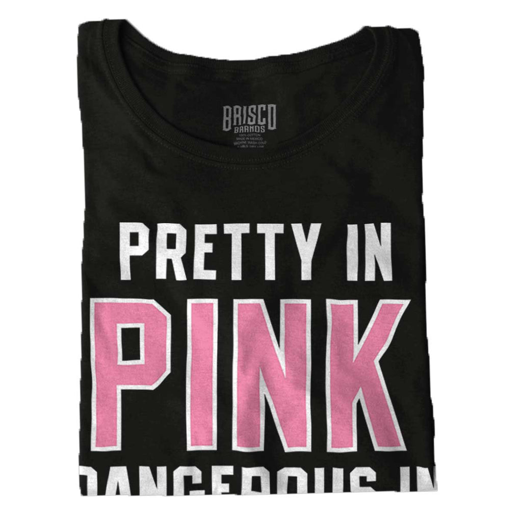 Black|Pretty in Pink Dangerous in Camo Ladies T-Shirt|Tactical Tees