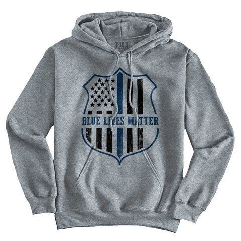 SportGrey|Blue Lives Matter Flag Hoodie|Tactical Tees