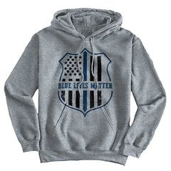 SportGrey1|Blue Lives Matter Flag Hoodie|Tactical Tees