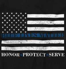 Black2|Blue Lives Matter Honor Ladies T-Shirt|Tactical Tees