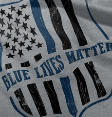 SportGrey|Blue Lives Matter Flag V-Neck T-Shirt|Tactical Tees