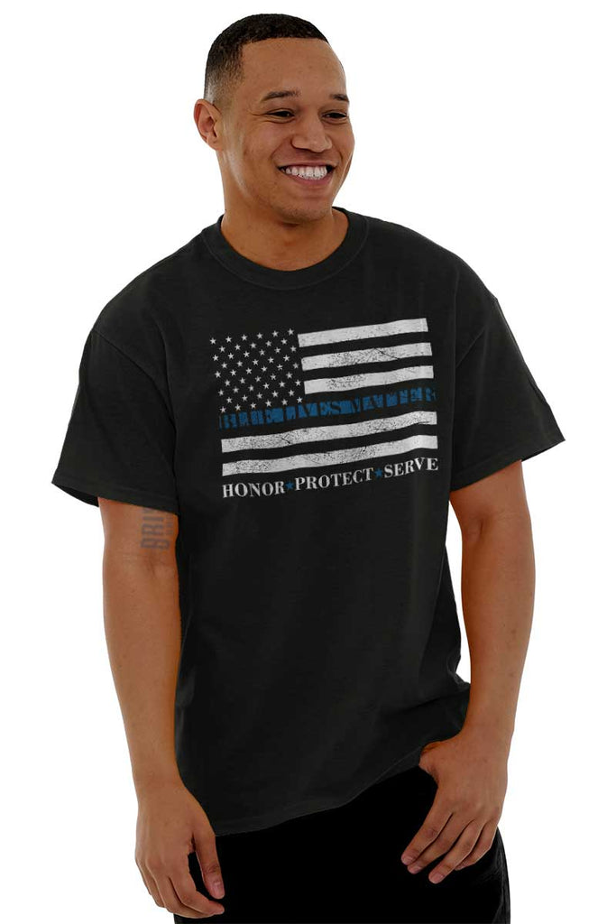 Male_Black2|Blue Lives Matter Honor T-Shirt|Tactical Tees