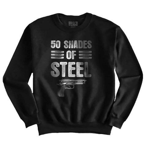 Black|50 Shades of Steel Crewneck Sweatshirt|Tactical Tees