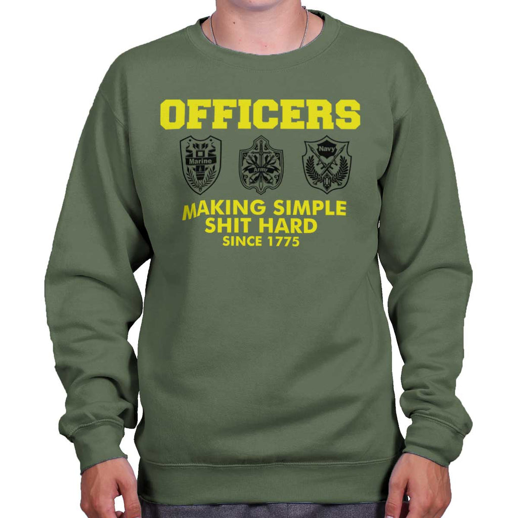 MilitaryGreen|Officers Crewneck Sweatshirt|Tactical Tees