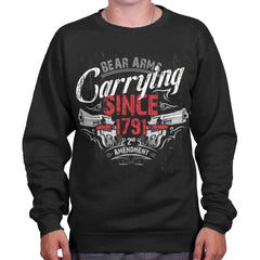 Black|Carrying Since Crewneck Sweatshirt|Tactical Tees