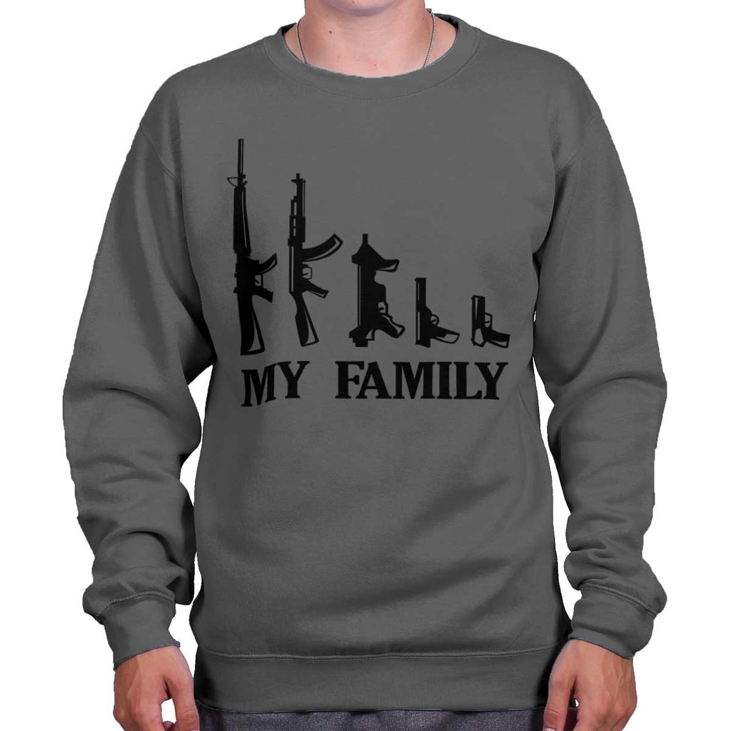 Charcoal|My Family Crewneck Sweatshirt|Tactical Tees