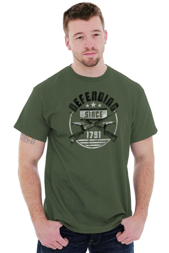 Male_MilitaryGreen1|Defending Since T-Shirt|Tactical Tees