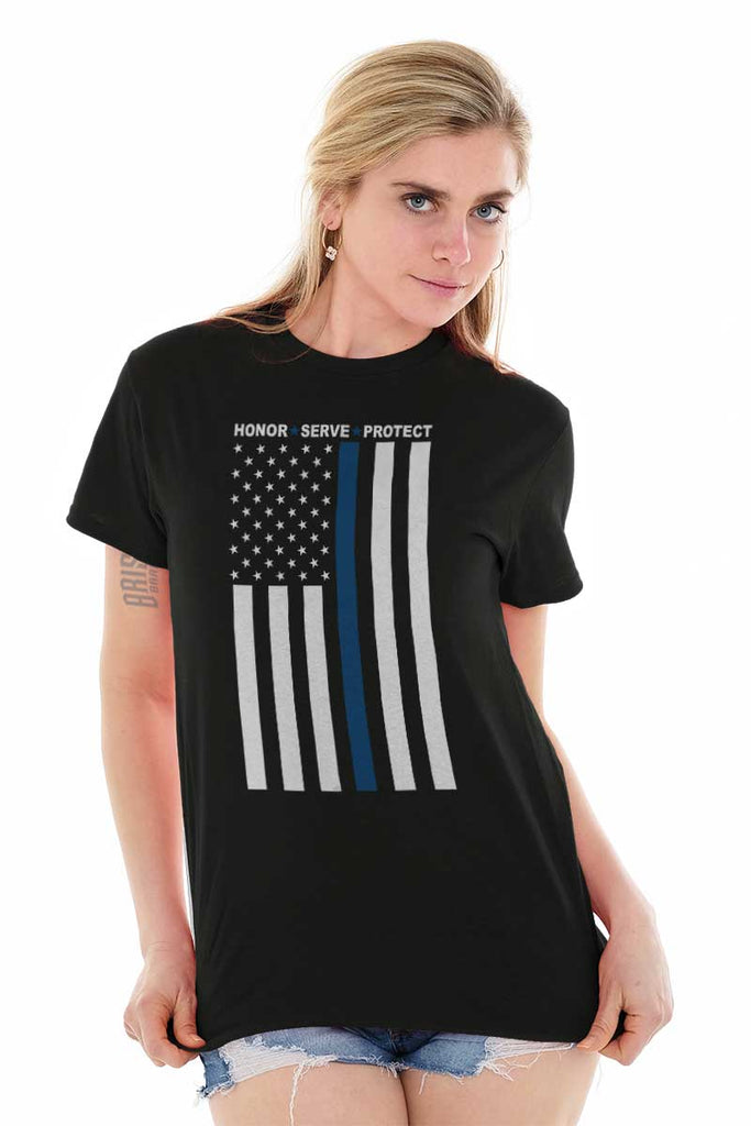 Female_Black2|Blue Lives Matter Vertical T-Shirt|Tactical Tees