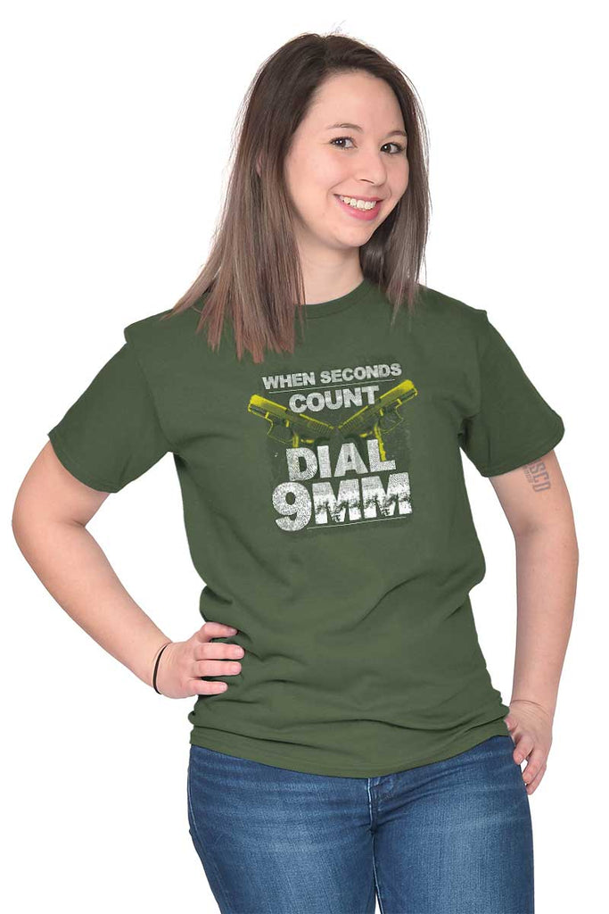 Female_MilitaryGreen2|Dial 9mm T-Shirt|Tactical Tees