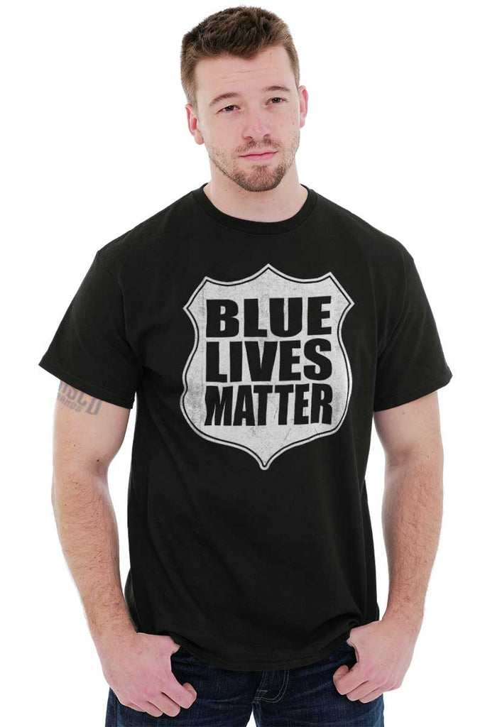 Male_Black1|Blue Lives Matter Shield T-Shirt|Tactical Tees
