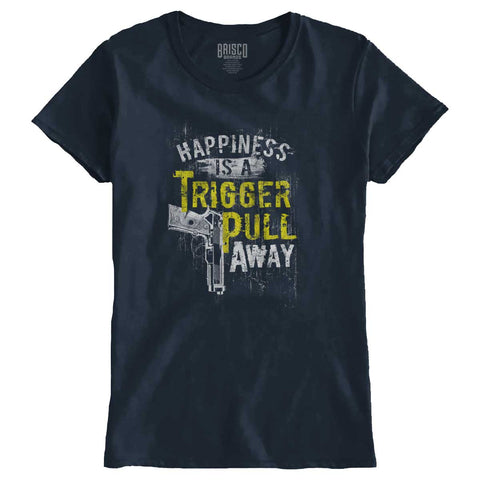 Navy|Happiness is A Trigger Pull Away Ladies T-Shirt|Tactical Tees