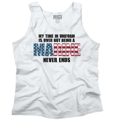 White|Marine Never Ends Tank Top|Tactical Tees