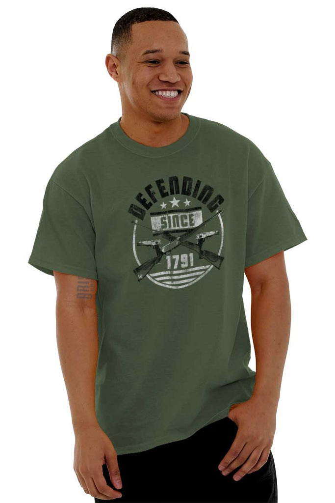 Male_MilitaryGreen2|Defending Since T-Shirt|Tactical Tees