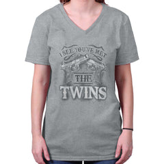 SportGrey|I See Youve Met The Twins V-Neck T-Shirt|Tactical Tees