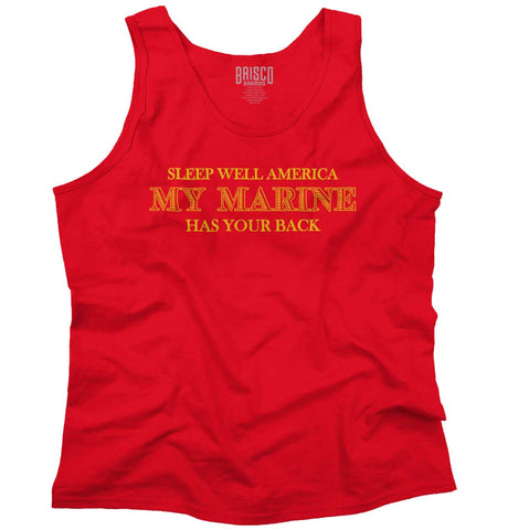 Red|This Marine Has Your Back Tank Top|Tactical Tees
