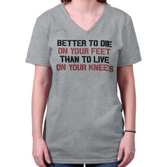 SportGrey|Die on Your Feet V-Neck T-Shirt|Tactical Tees