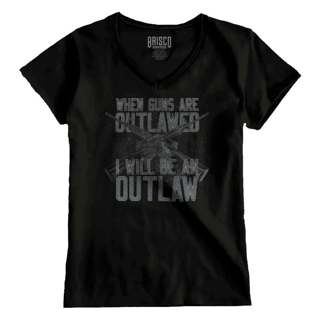 Black1|Outlaw Junior Fit V-Neck T-Shirt|Tactical Tees