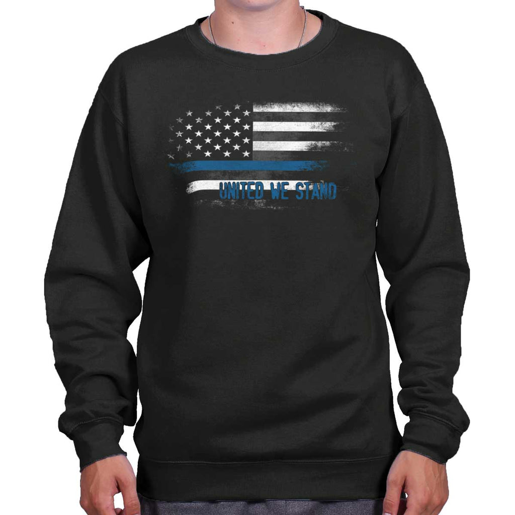 Black|Blue Lives Matter Fade Crewneck Sweatshirt|Tactical Tees