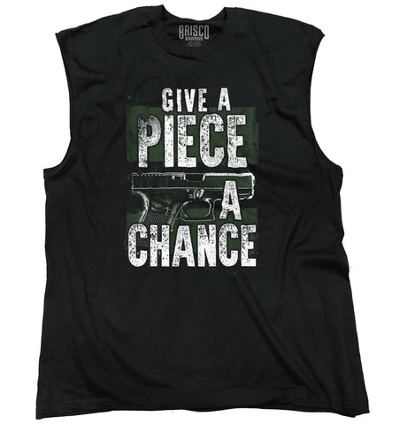 Black|Give Piece a Chance Sleeveless T-Shirt|Tactical Tees