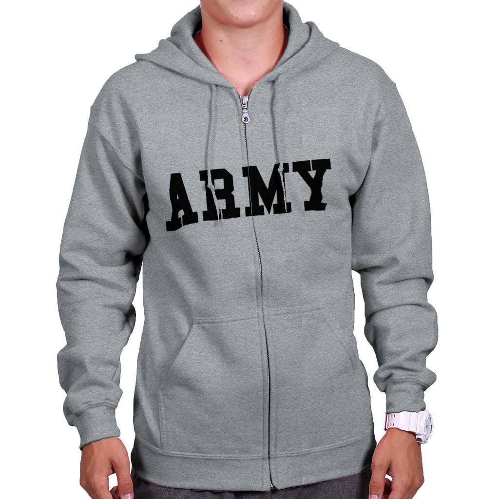 SportGrey|Army Logo Zipper Hoodie|Tactical Tees