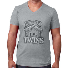 SportGrey|I See Youve Met The Twins V-Neck T-Shirt|Tactical Tees