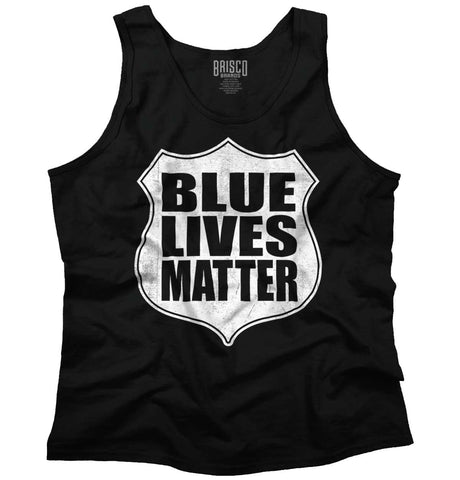 Black|Blue Lives Matter Shield Tank Top|Tactical Tees