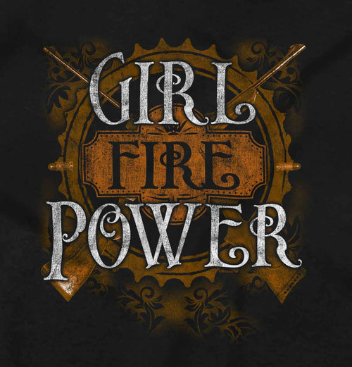 Black2|Girl Fire Power Crewneck Sweatshirt|Tactical Tees