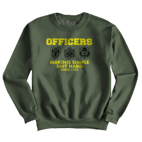 MilitaryGreen|Officers Crewneck Sweatshirt|Tactical Tees