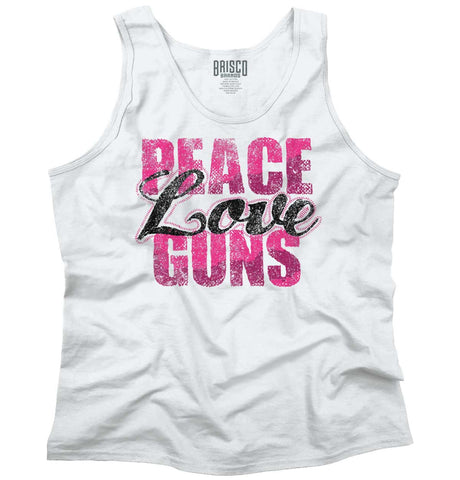 White|Peace Love Guns Tank Top|Tactical Tees