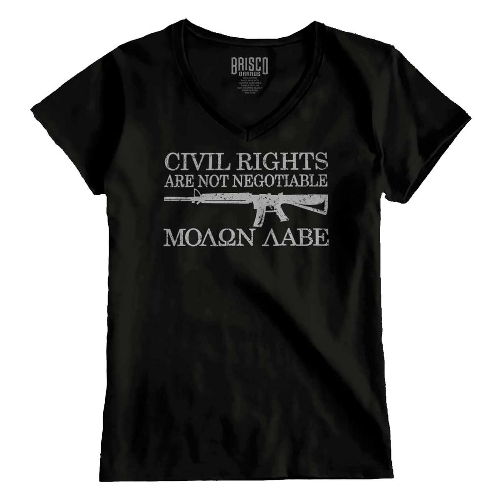 Black1|Civil Rights Junior Fit V-Neck T-Shirt|Tactical Tees