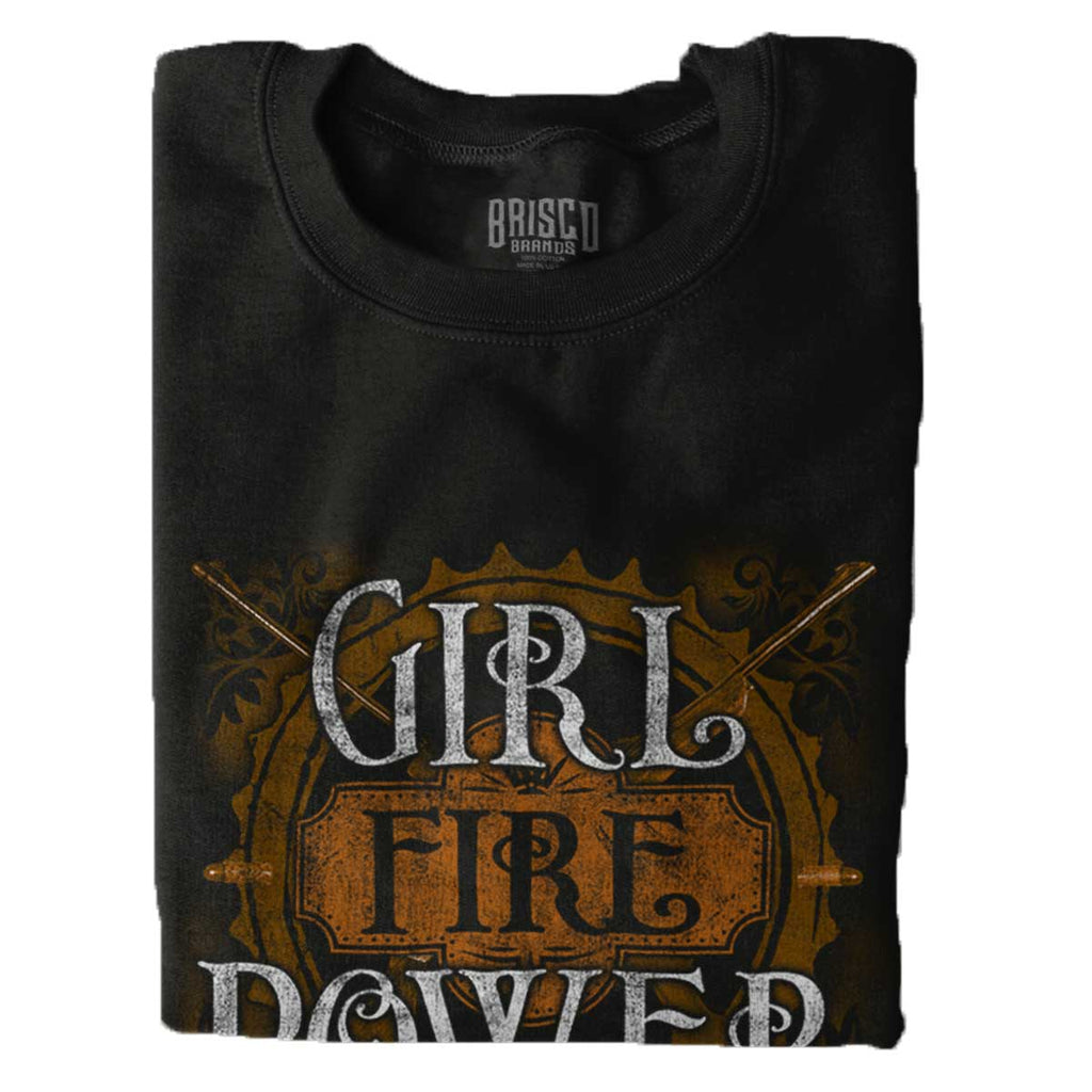 Black|Girl Fire Power Crewneck Sweatshirt|Tactical Tees