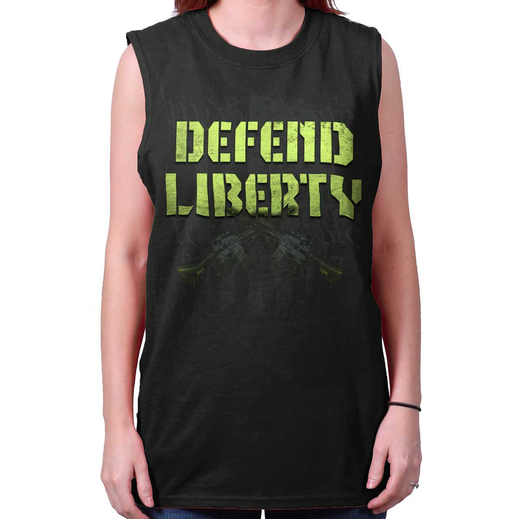 Black|Defend Liberty Sleeveless T-Shirt|Tactical Tees