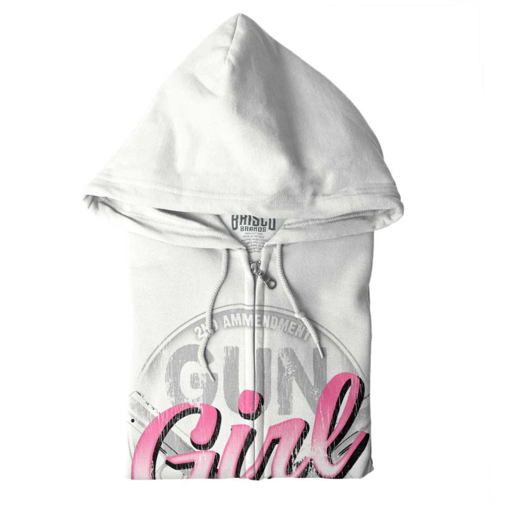 White|Gun Girl Zip Hoodie|Tactical Tees