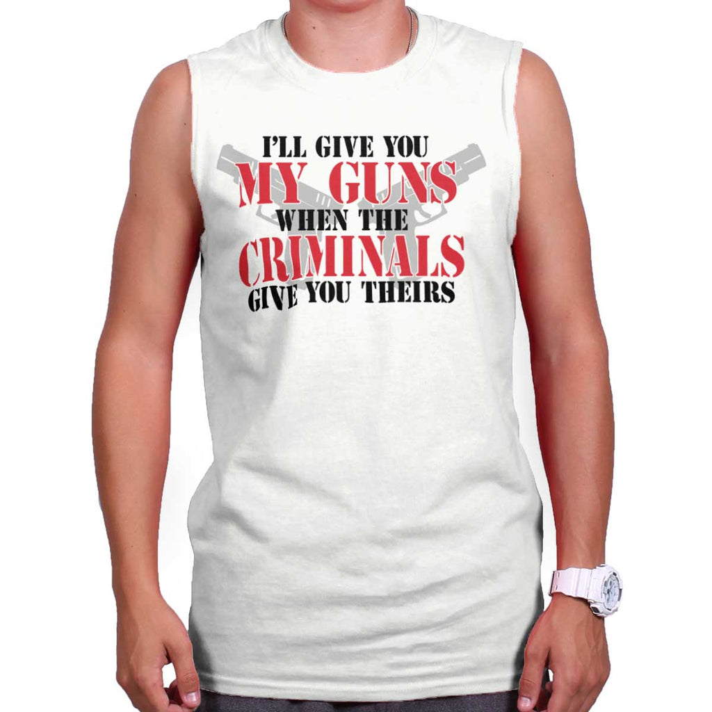 White|Criminals Sleeveless T-Shirt|Tactical Tees