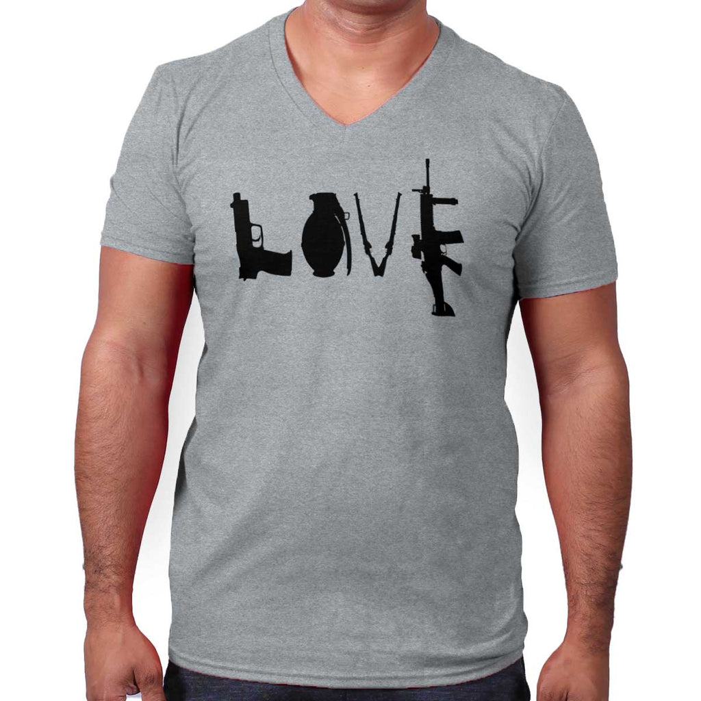 SportGrey|Gun Love V-Neck T-Shirt|Tactical Tees