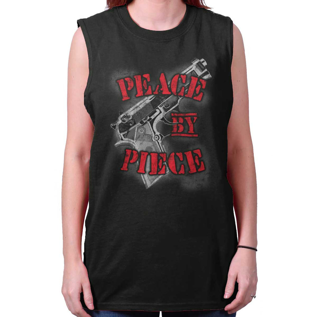 Black|Peace by Piece Sleeveless T-Shirt|Tactical Tees