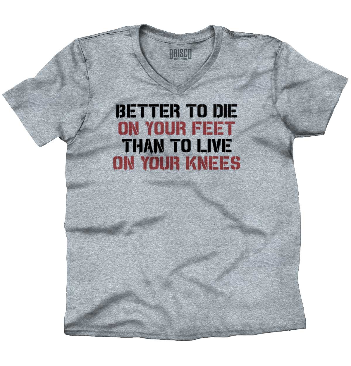 SportGrey1|Die on Your Feet V-Neck T-Shirt|Tactical Tees